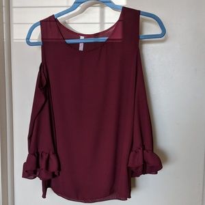 True Light cold shoulder top